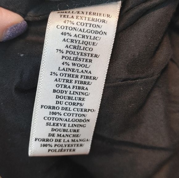 Ann Taylor Black Gray Heathered Zip Cardigan MP - Picture 4 of 6